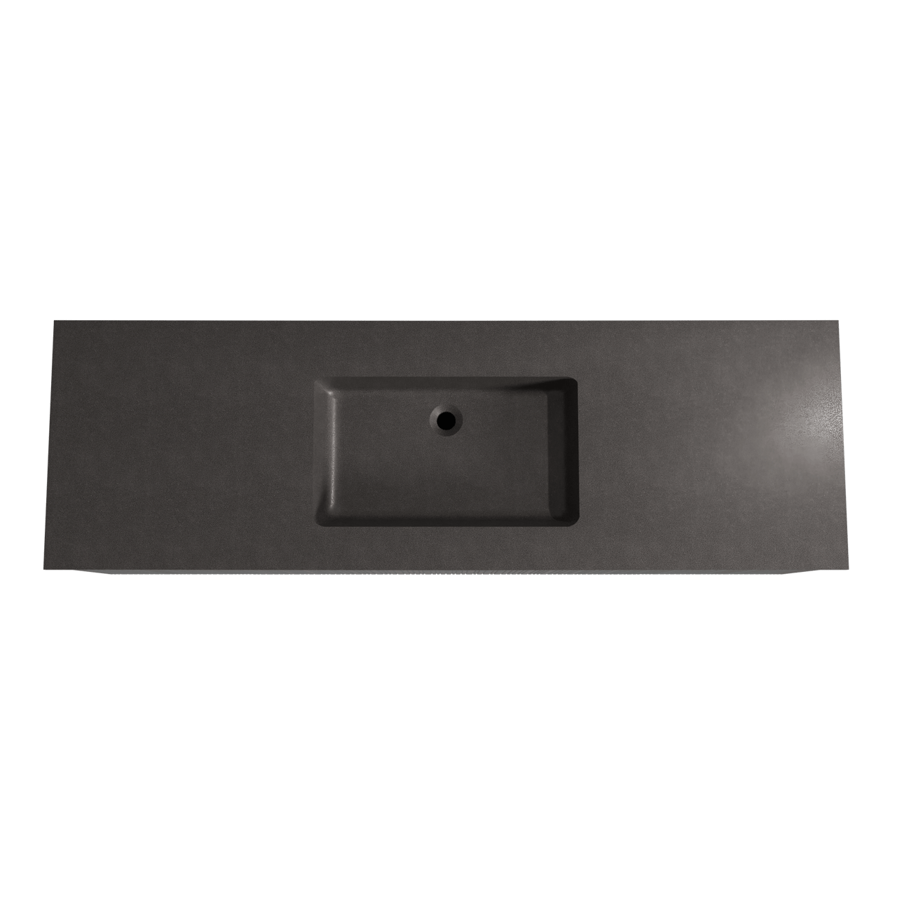 Storke Ribs hängendes Möbelstück Set: 165 x 52 cm, Schwarze Eiche, mit Scuro Einzelwaschtisch, Quarz, Schwarz matt, Vertikale asymmetrische gerade Rippe