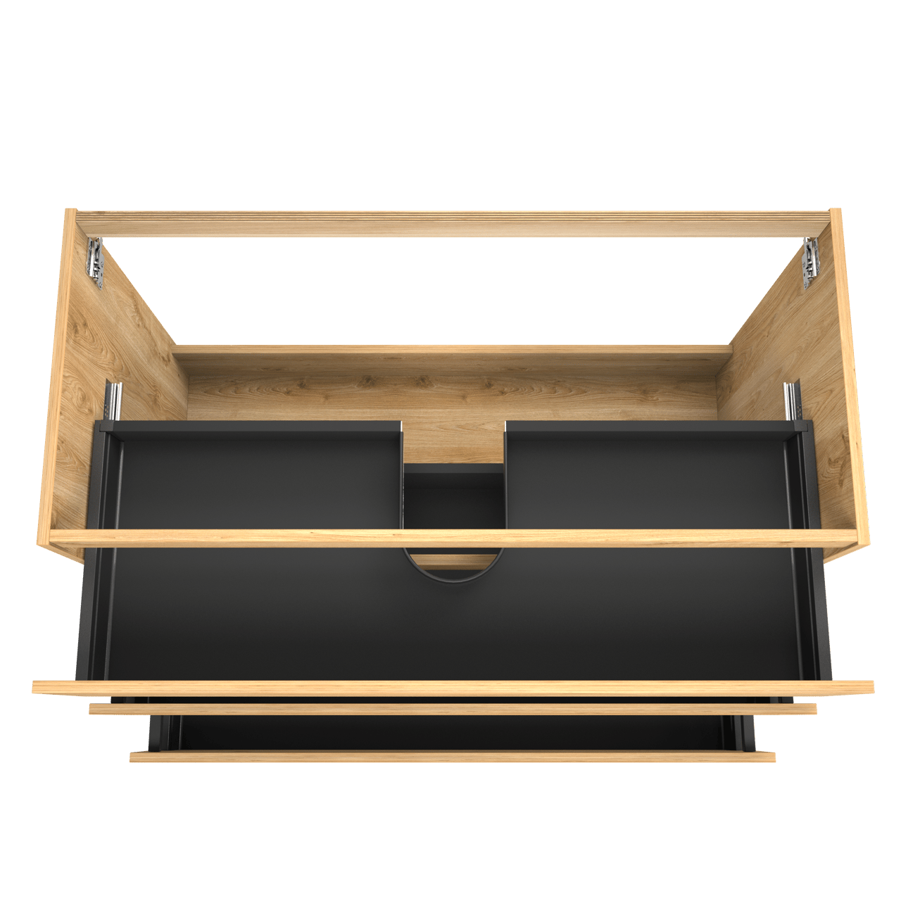 Balmani Lucida stehender Waschbeckenunterschrank: 120 x 55 cm, Eiche rustikal, 3 Schubladen