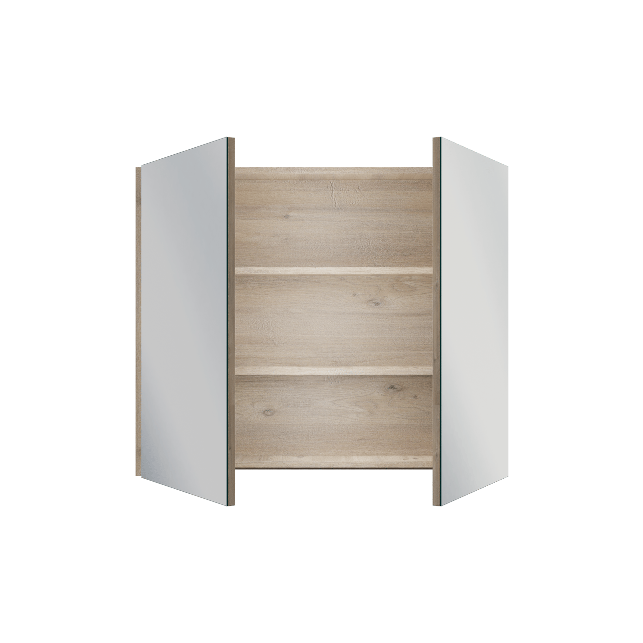 Linie Montro Spiegelschrank Bad: 90 x 75 cm, Eiche Natur