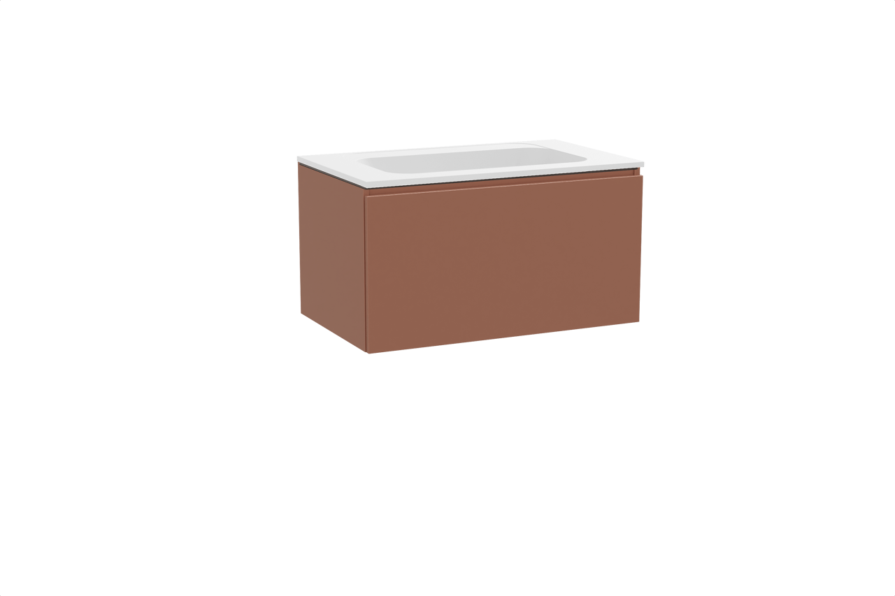 Balmani Sfera meuble salle de bains suspendu 90 x 55 cm cotto avec Tablo Strada plan simple en marbre composite blanc mat