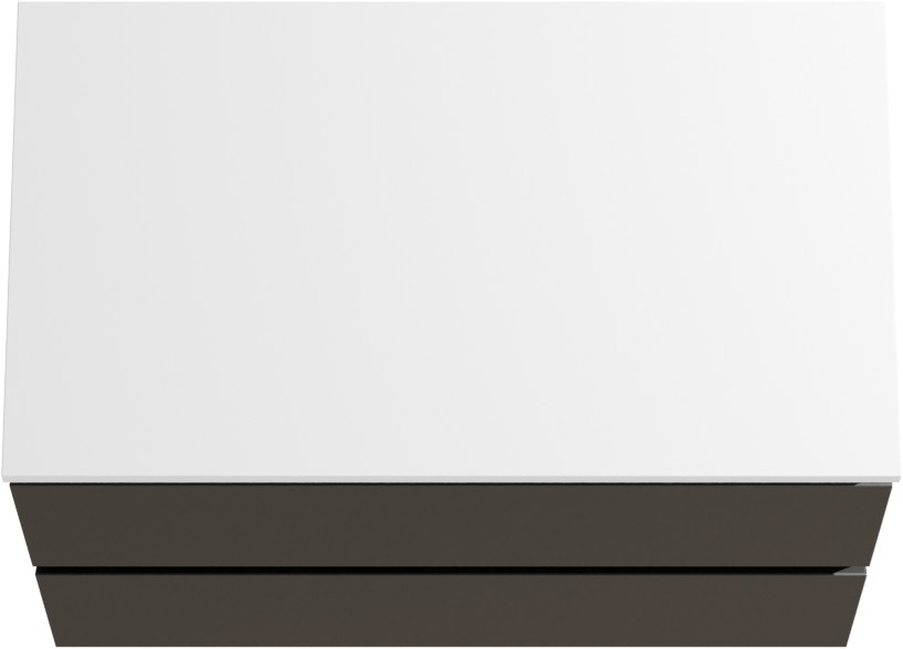 Linie Lado hängendes Möbelstück Set: 80 x 46 cm, Schwarz matt, mit Lado Einzel Waschtischplatte, Marmorkomposit Weiß matt