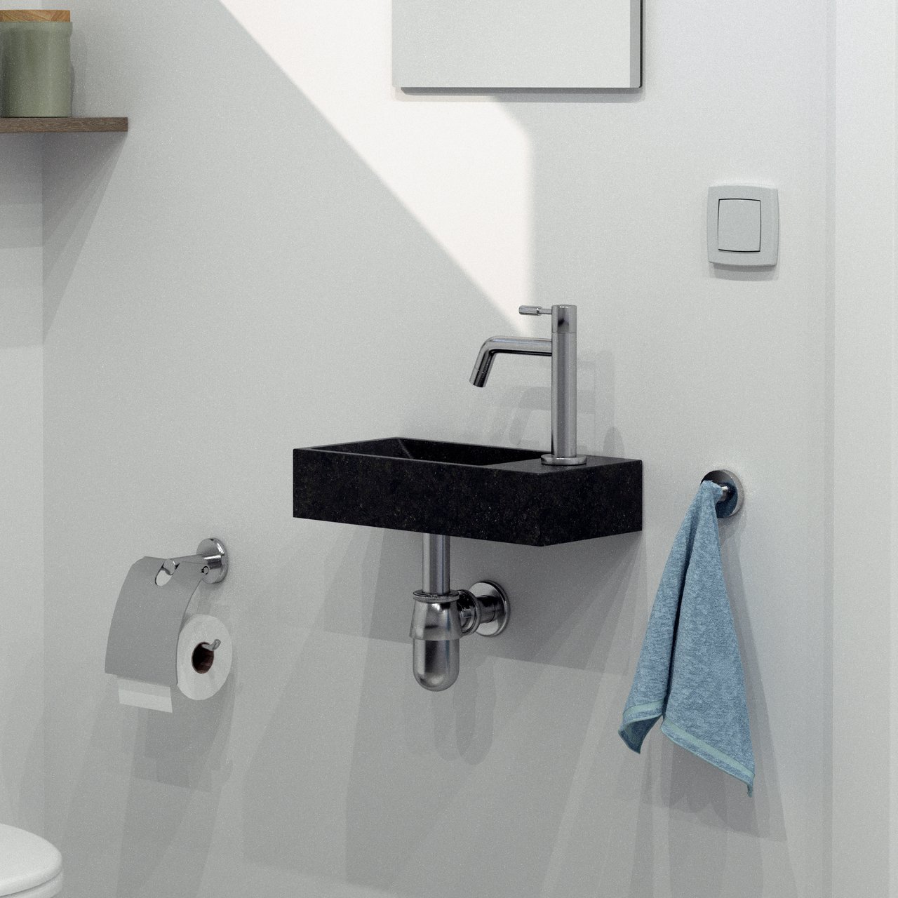 Santeg Basedrain siphon pour lave-mains 32 mm chrome