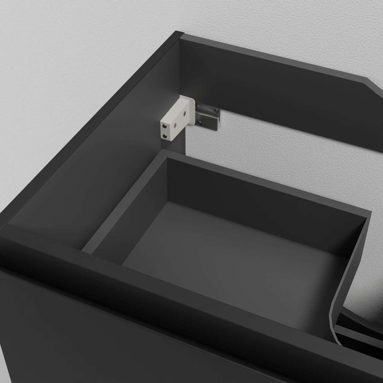 Linie Lado zwevende wastafelonderkast 80 x 46 cm Mat Zwart 2 lades