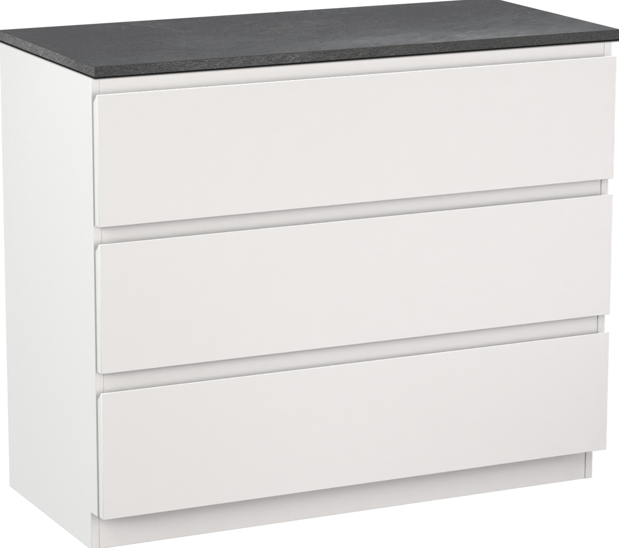 Linie Lado staand badkamermeubel 100 x 46 cm mat wit met Lado enkel of dubbel tablet in melamine leisteen grijs