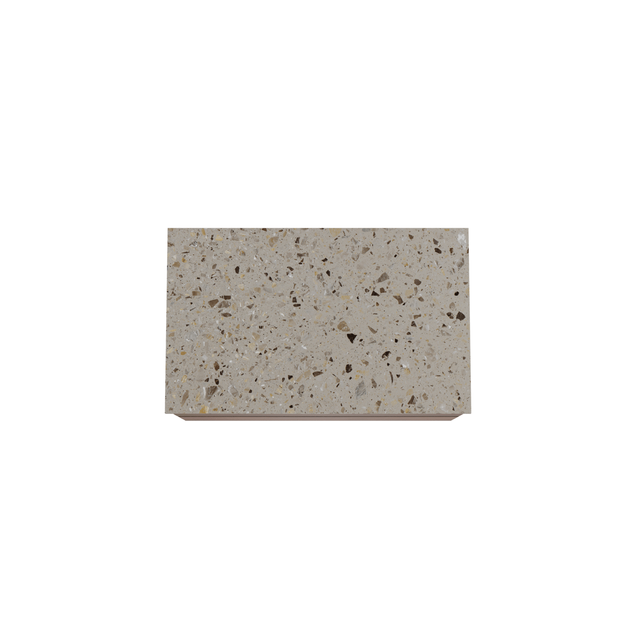 Balmani Mitra hängendes Möbelstück Set: 90 x 55 cm, Nussbaum, mit Stretto Einzel Waschtischplatte, Terrazzo in Greige