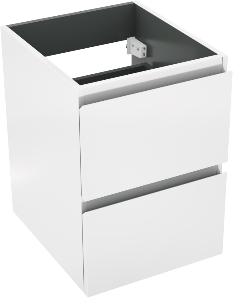 Linie Lado meuble sous-vasque suspendu 40 x 46 cm Blanc Brillant 2 tiroirs