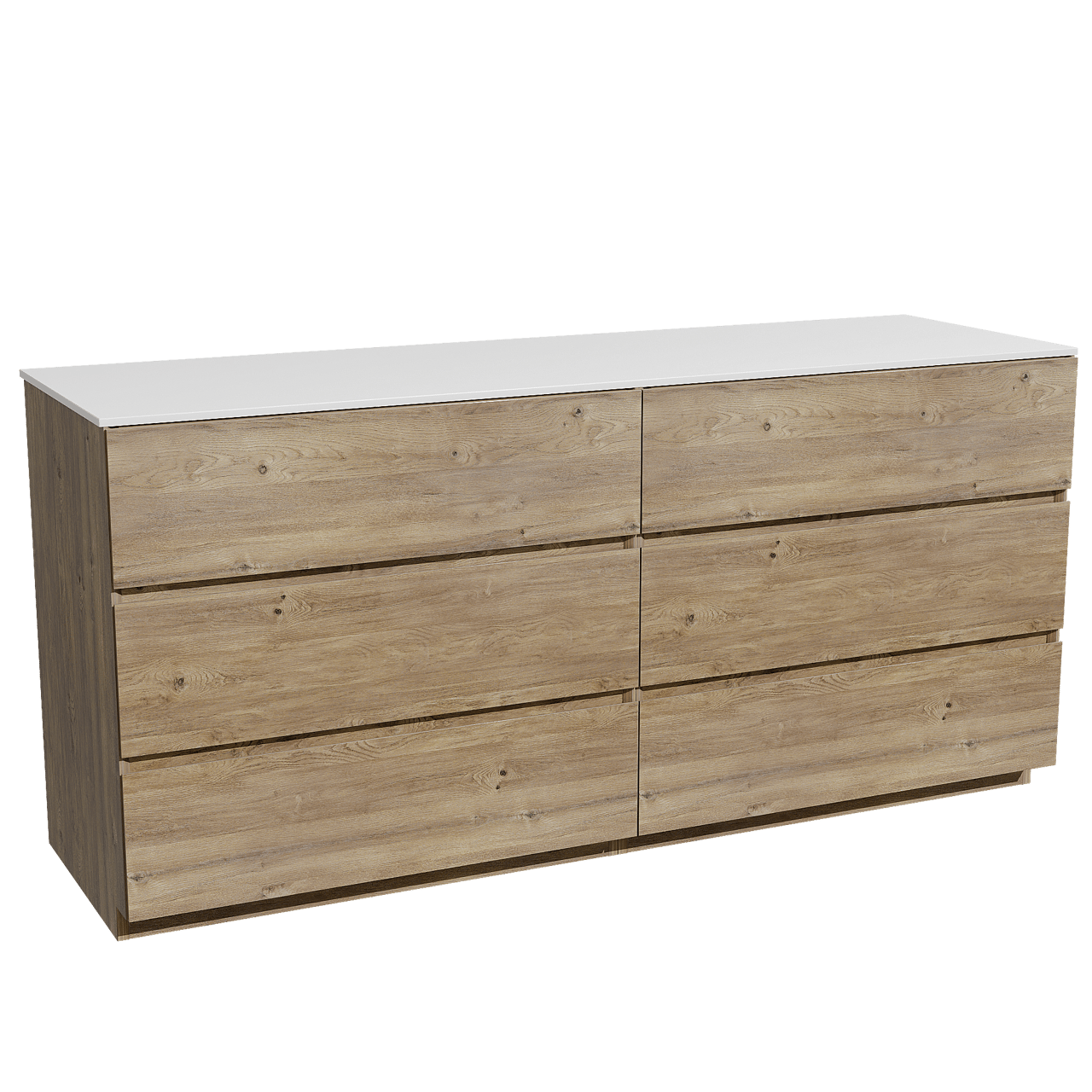 Storke Edge freistehendes Möbelstück Set: 170 x 52 cm, Rohe Eiche, mit Tavola Einzel- oder Doppel Waschtischplatte, Solid Surface Weiß matt