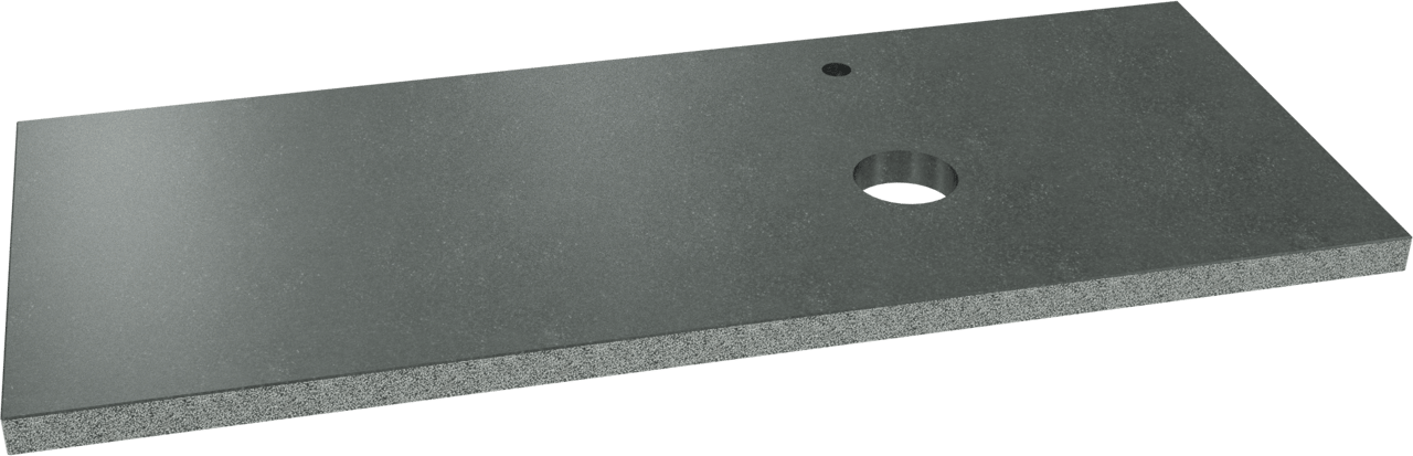 Balmani Rock Waschtischplatte, asymmetrisch rechts, Granit poliert, 135 x 55 cm