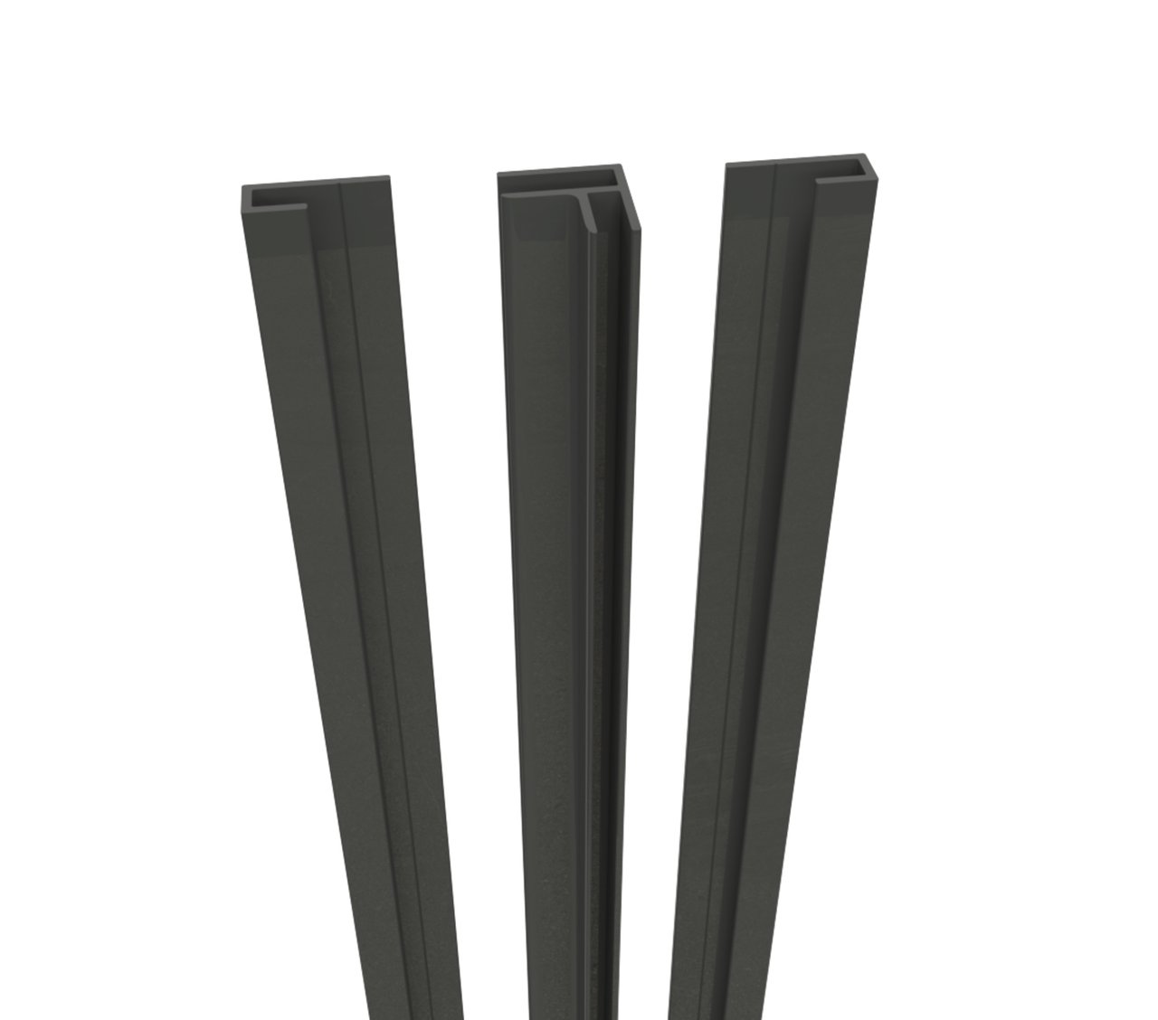 Linie Plato Duschrückwände mit Profile 90 x 90 x 210 cm, PVC Dünkelgrau Montana Mist