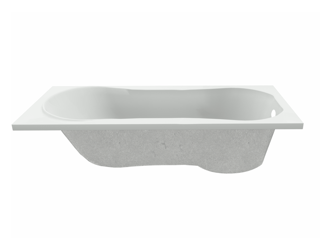 Luca Varess Trasime eenpersoons inbouwbad 180 x 80 cm acryl mat wit