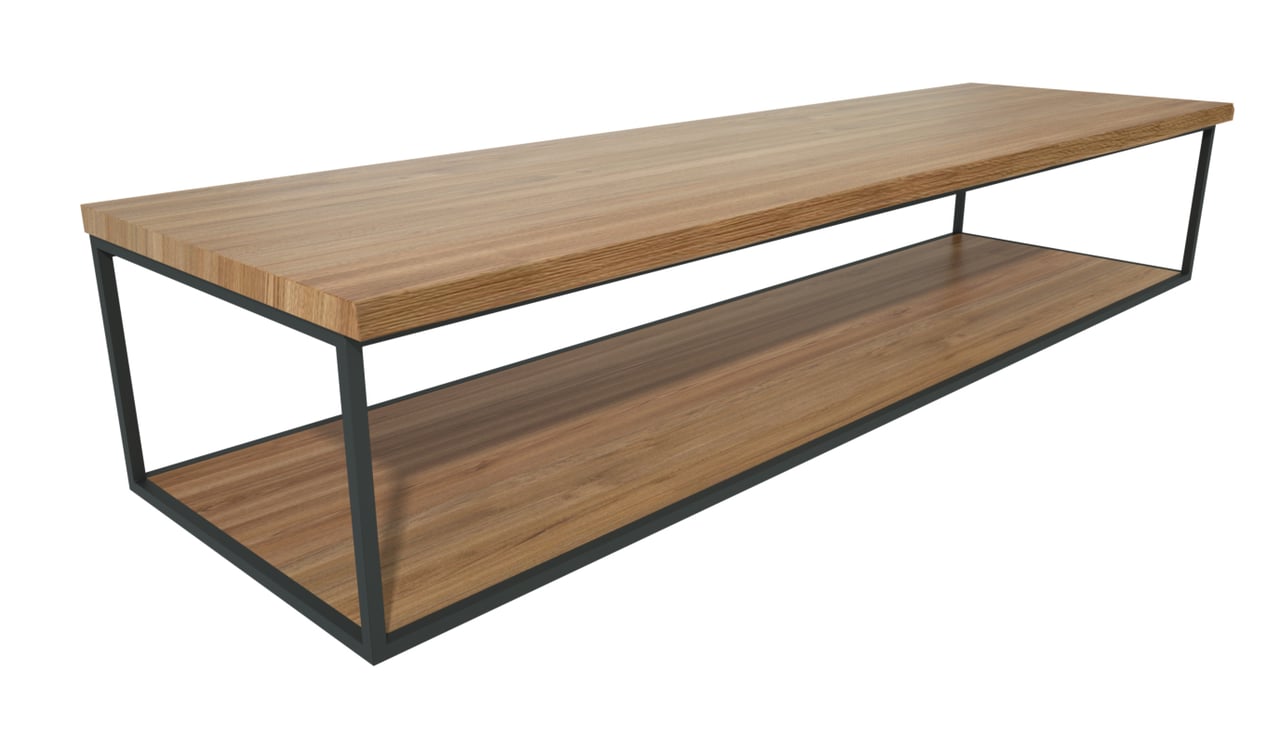 Balmani Life Edge enkel of dubbel tablet massieve teak met zwarte frame 180 x 50 cm