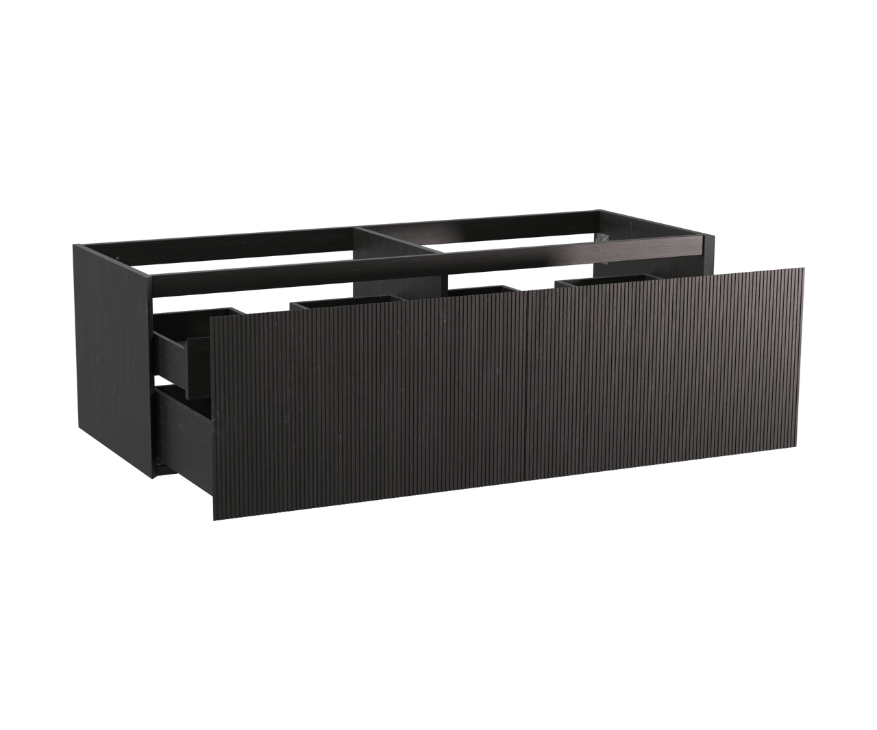 Balmani Fila meuble sous-vasque suspendu 150 x 55 cm placage chêne noir 4 tiroirs