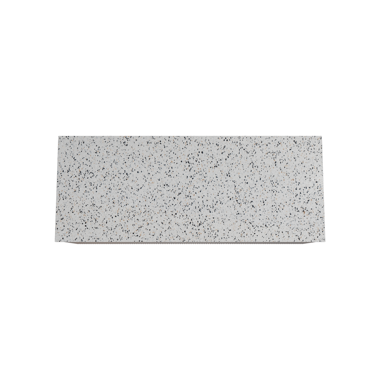 Storke Ribs meuble salle de bains suspendu 130 x 52 cm noyer avec Tavola tablette simple ou double en blanc/noir mat terrazzo, Nervure droite symétrique verticale