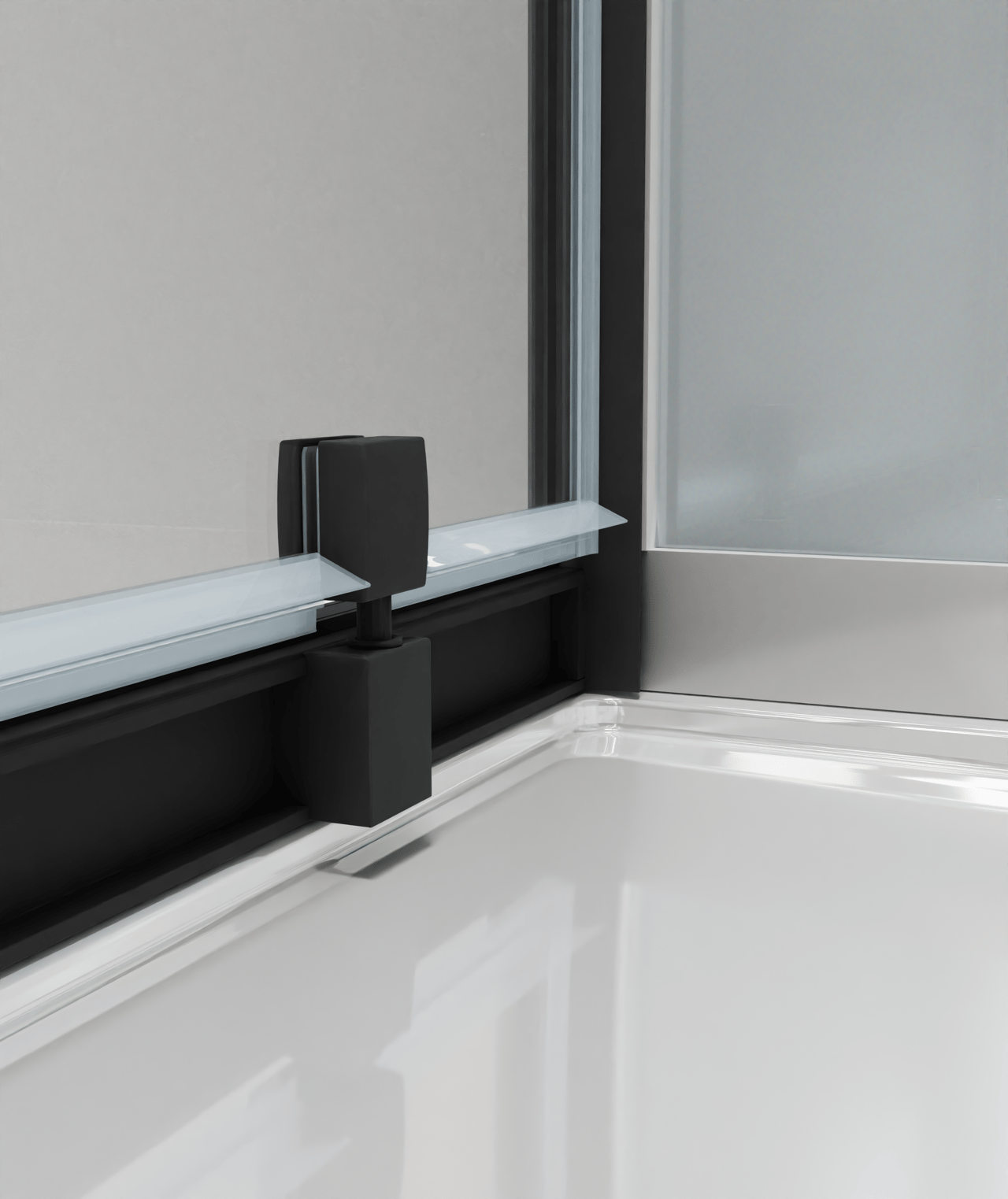 Luca Varess Talan cabine de douche avec portes pivotantes 90 x 90 cm verre transparent profil noir mat