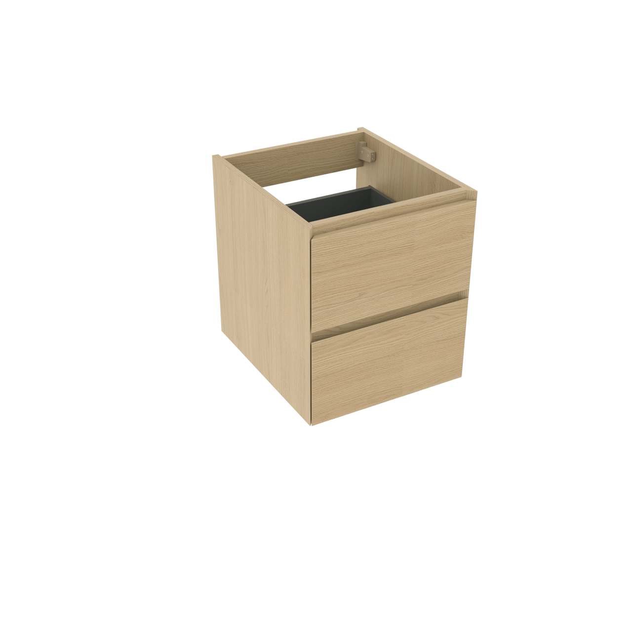Facet natural oak basin cab. 2 drawers 45cm