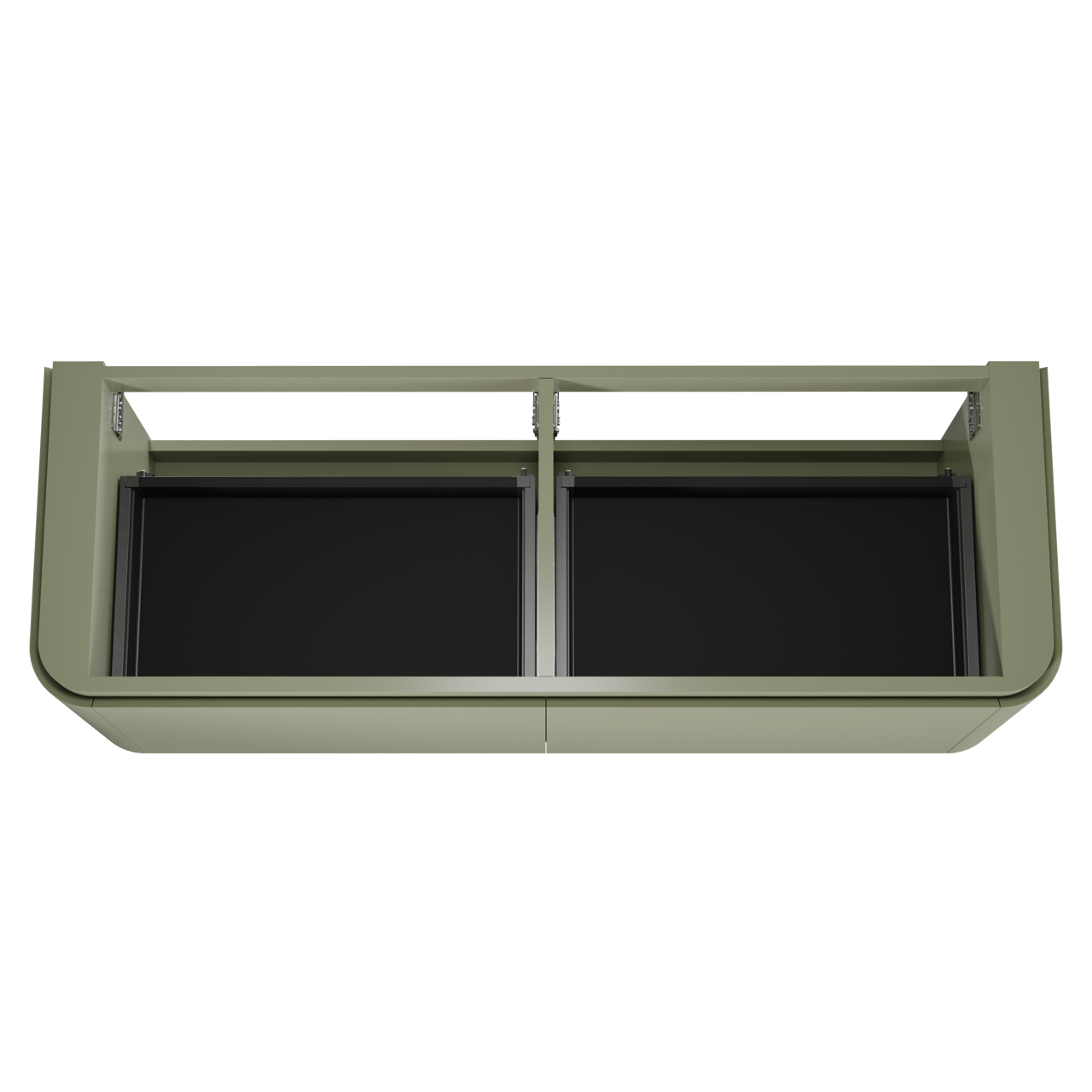 Balmani Moon hängender Waschbeckenunterschrank: 160 x 55 cm, Salbei Grün, 4 Schubladen