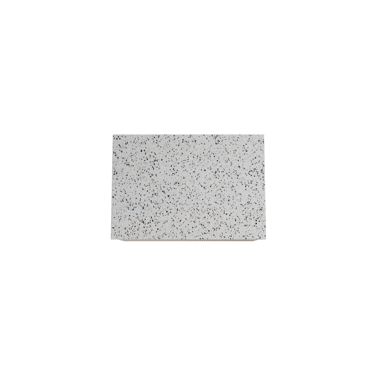 Storke Ribs meuble salle de bains suspendu 75 x 52 cm chêne brut avec Tavola tablette simple en blanc/noir mat terrazzo, Nervure droite symétrique verticale