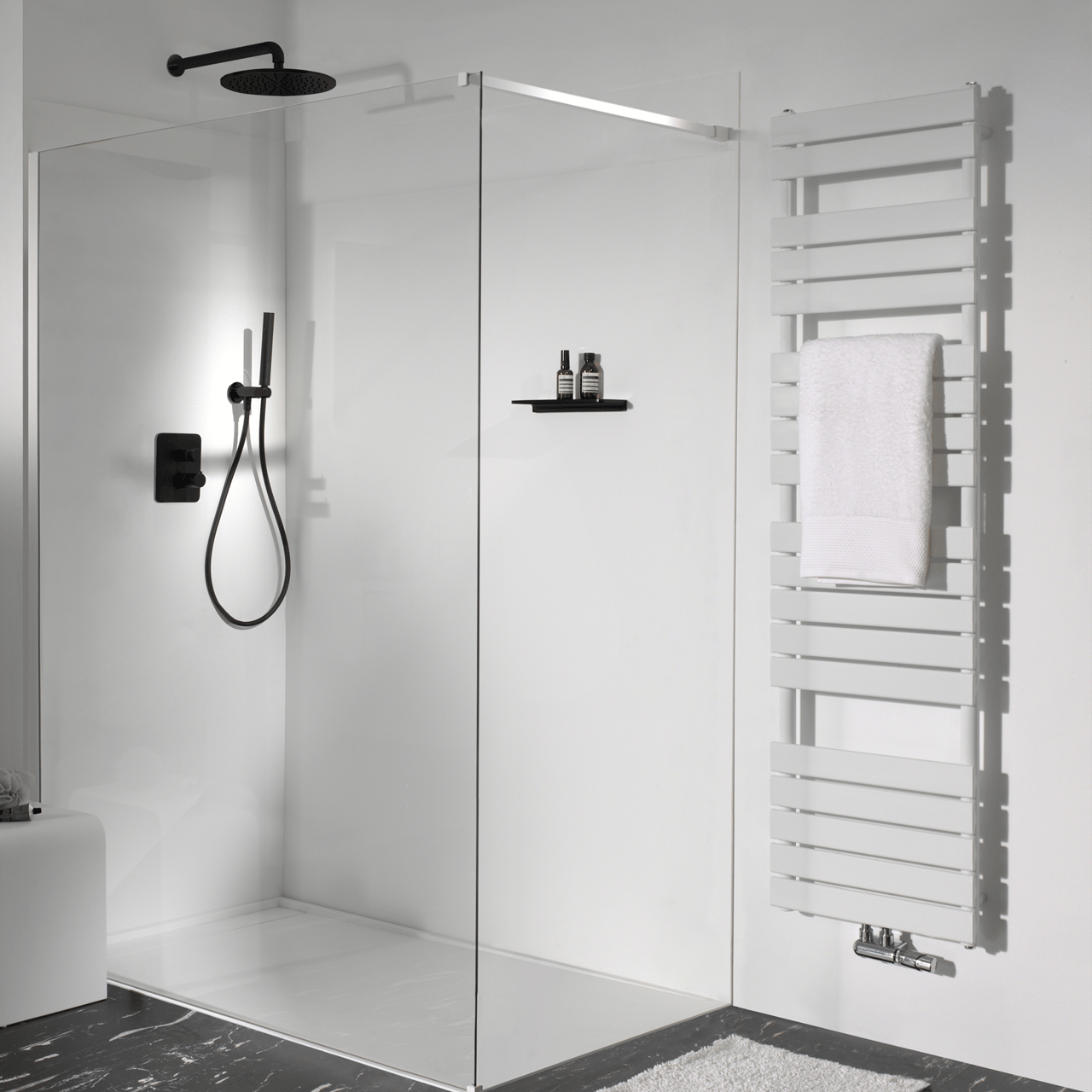 Vipera Vulcan sèche-serviettes simple 70 x 190 cm chauffage central blanc mat raccordement latéral et central 1.507W