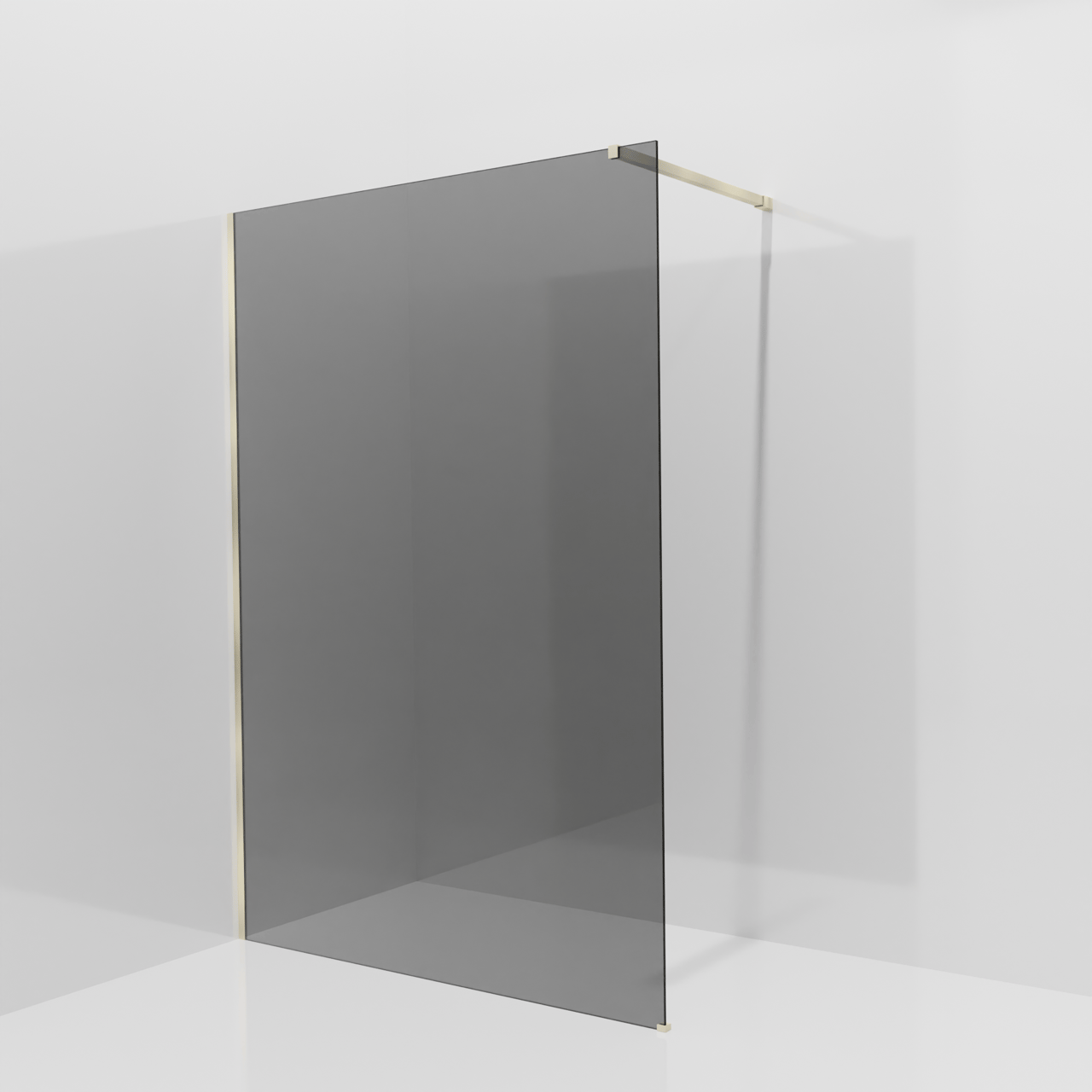 Balmani Modular Walk-In Dusche: 140 x 200 cm, Rauchglas, Profil Brushed Champagne Gold