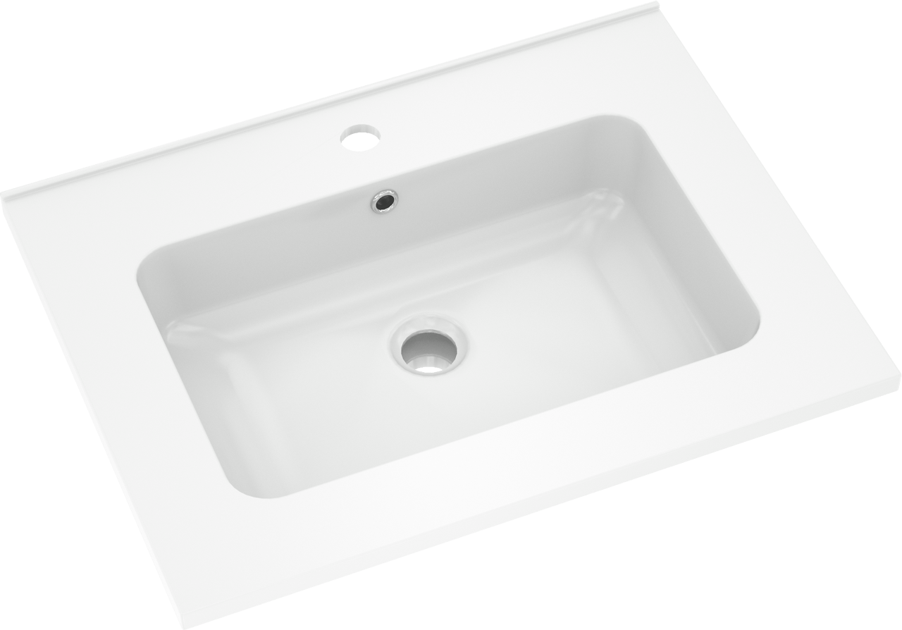 Linie Vano Einzelwaschtisch, Marmorkomposit glänzend, 60 x 46 cm