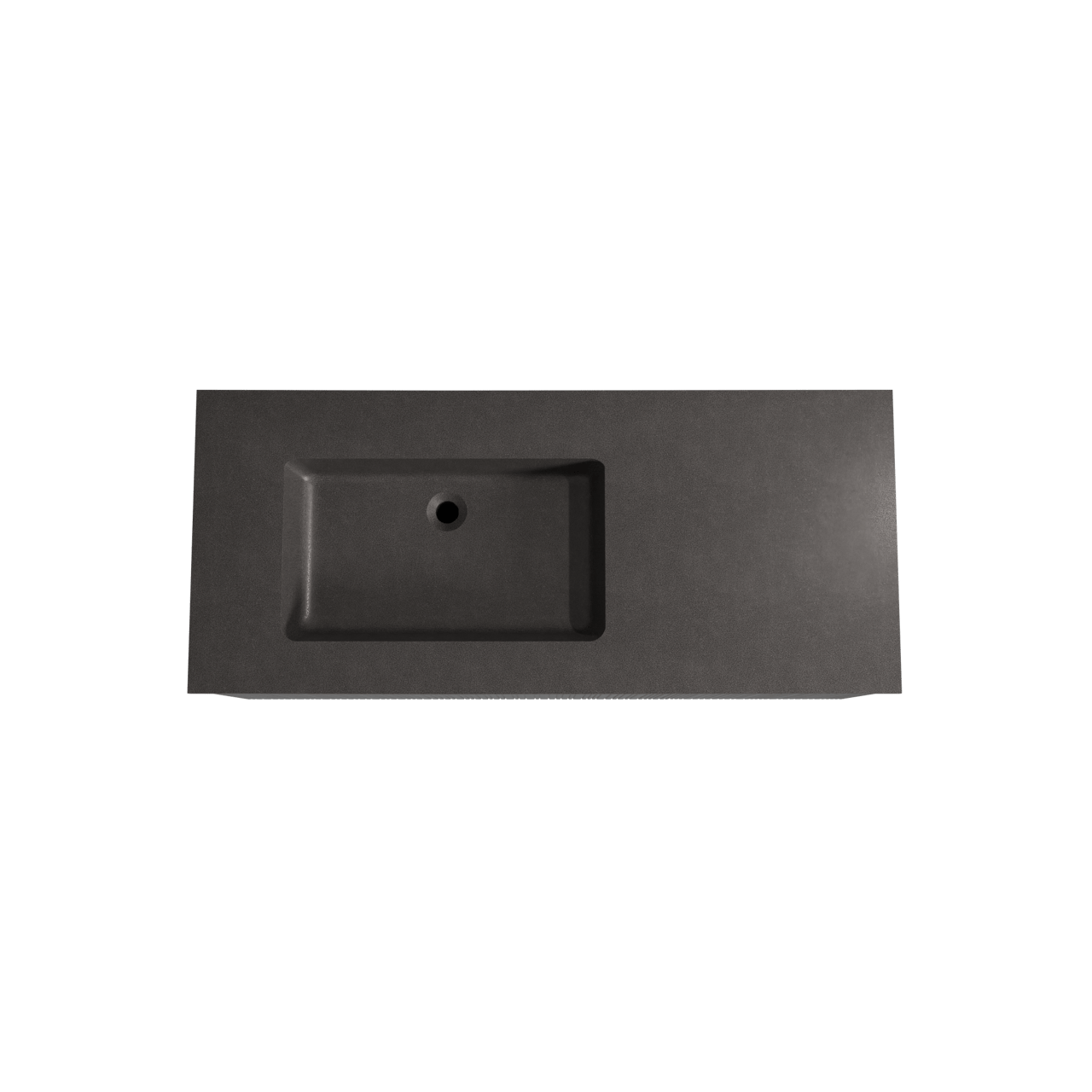 Storke Ribs zwevend badmeubel 120 x 52 cm zwart eiken met Scuro asymmetrisch linkse wastafel in kwarts mat zwart, Verticale asymmetrische rechte ribbel