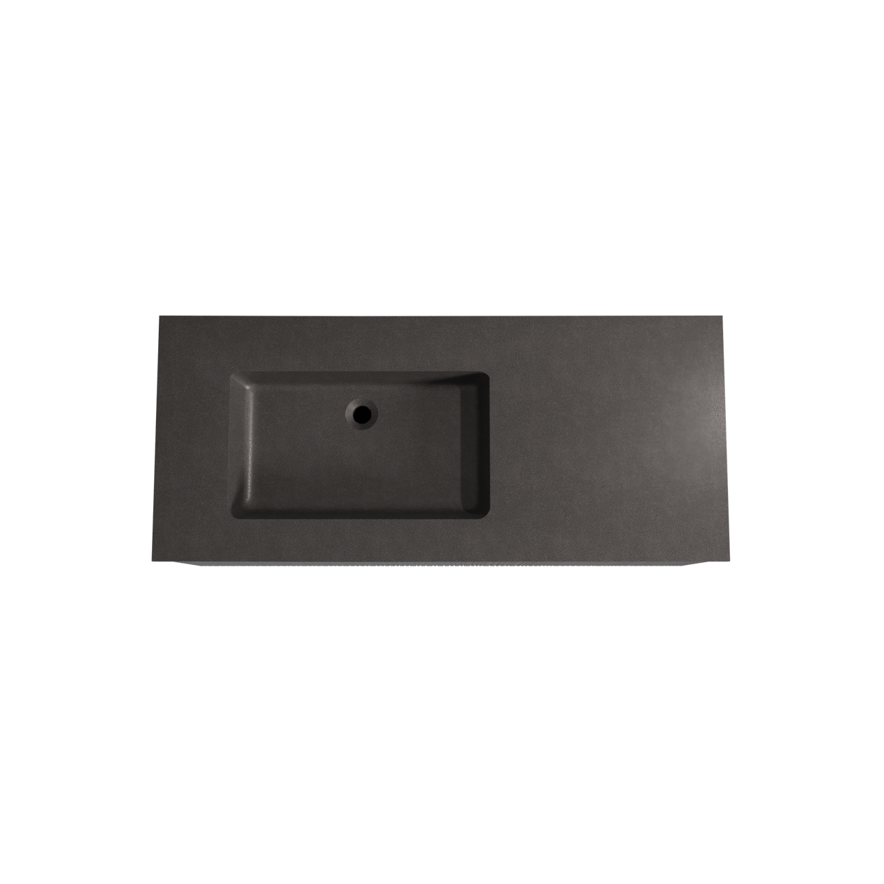 Storke Ribs zwevend badmeubel 120 x 52 cm zwart eiken met Scuro asymmetrisch linkse wastafel in kwarts mat zwart, Verticale asymmetrische rechte ribbel