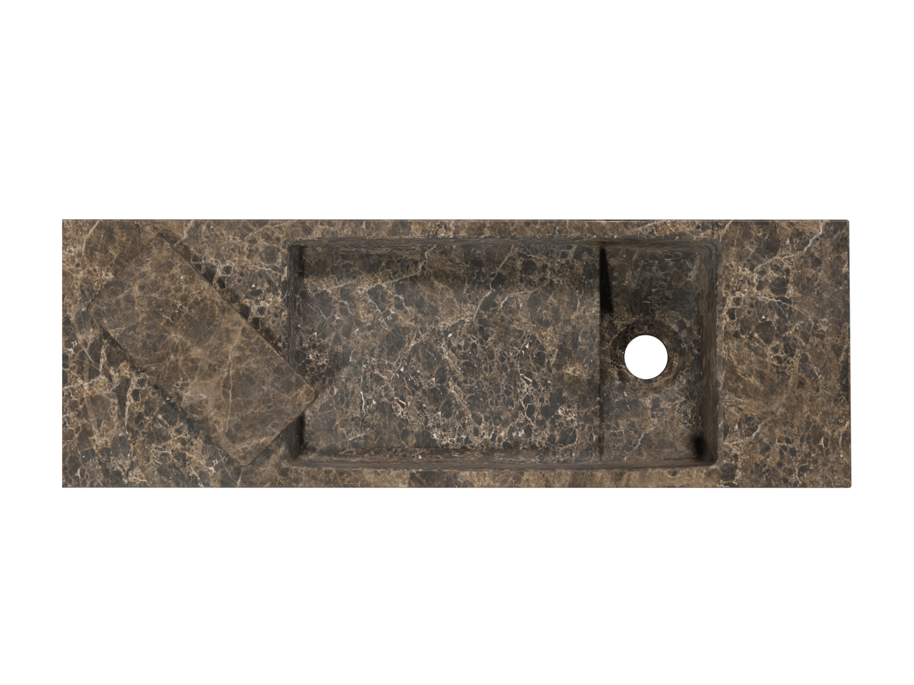 Balmani Mood fonteintje 65 x 20 cm Dark Emperador Marmer