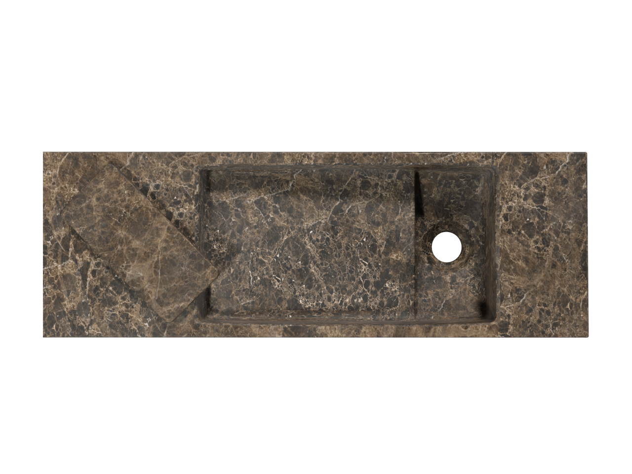 Balmani Mood Handwaschbecken: Dark Emperador Marmor, 65 x 20 cm