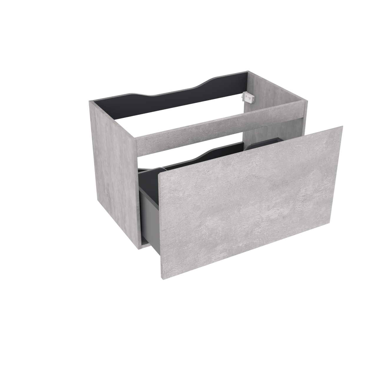 Linie Lado hängender Waschbeckenunterschrank: 80 x 46 cm, Beton dunkelgrau, 1 Schublade