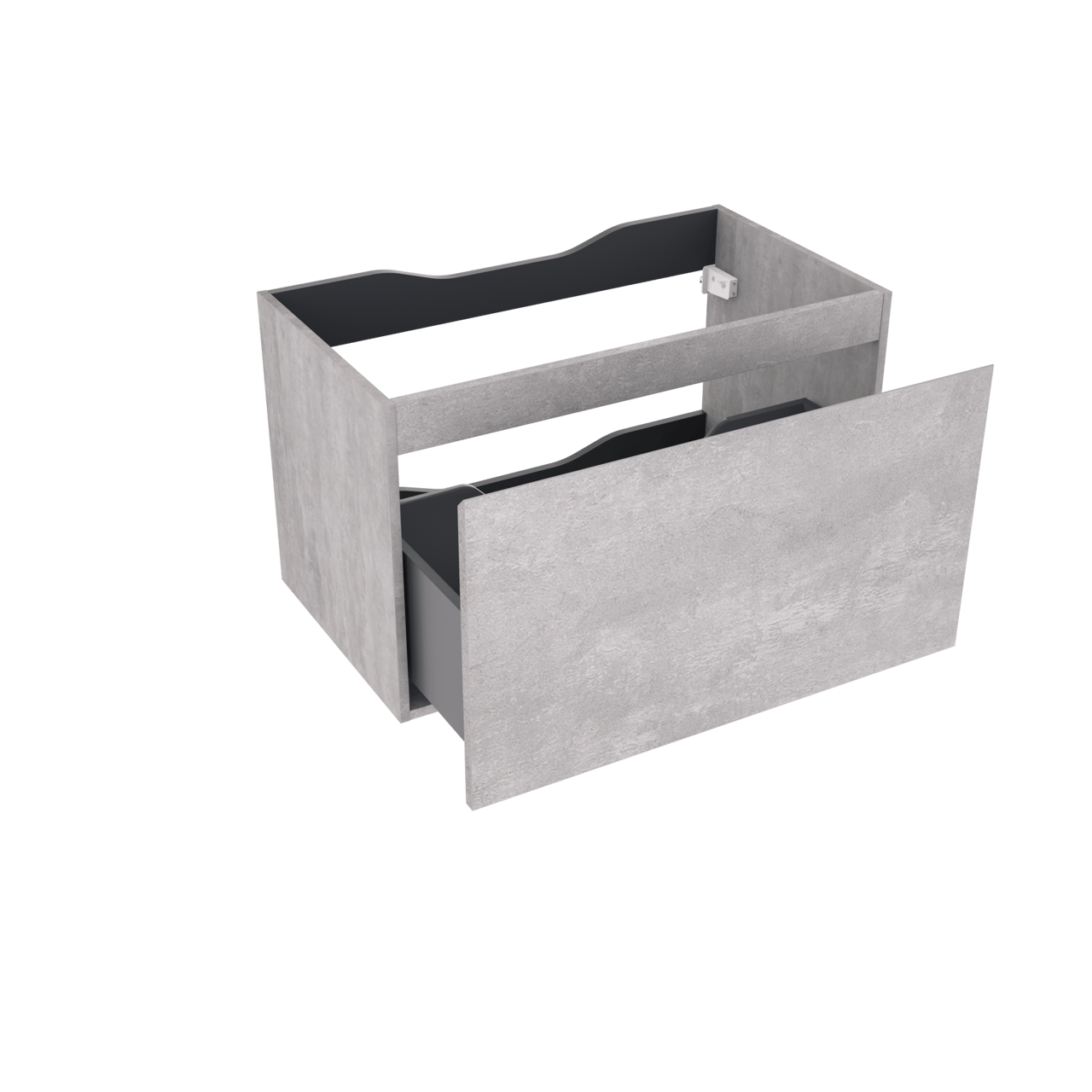 Linie Lado hängender Waschbeckenunterschrank: 80 x 46 cm, Beton dunkelgrau, 1 Schublade