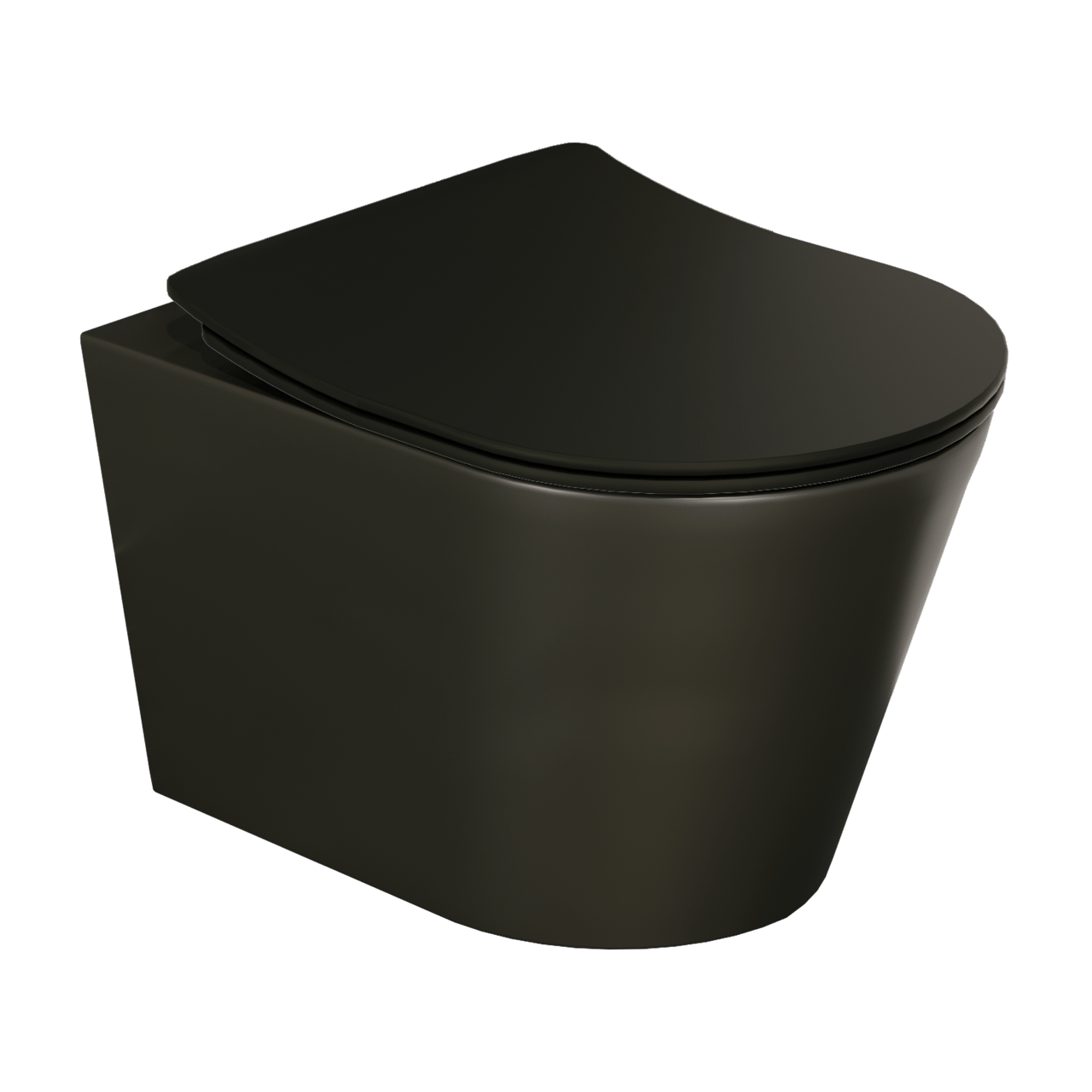 Luca Varess Spirello hangtoilet mat zwart open spoelrand met fino wc-bril