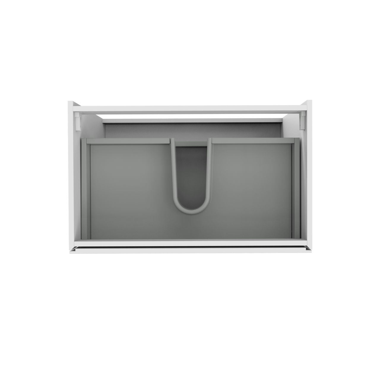 Storke Edge meuble sous-vasque a poser 85 x 52 cm Blanc Brillant 3 tiroirs