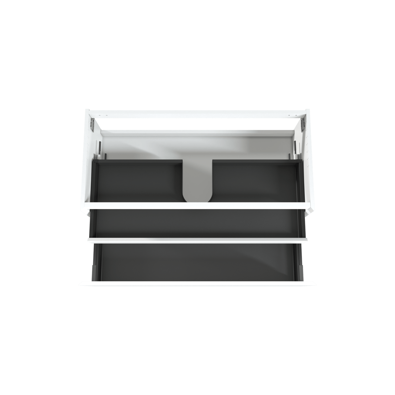 Balmani Idra hängender Waschbeckenunterschrank: 120 x 55 cm, Weiß matt, 2 Schubladen