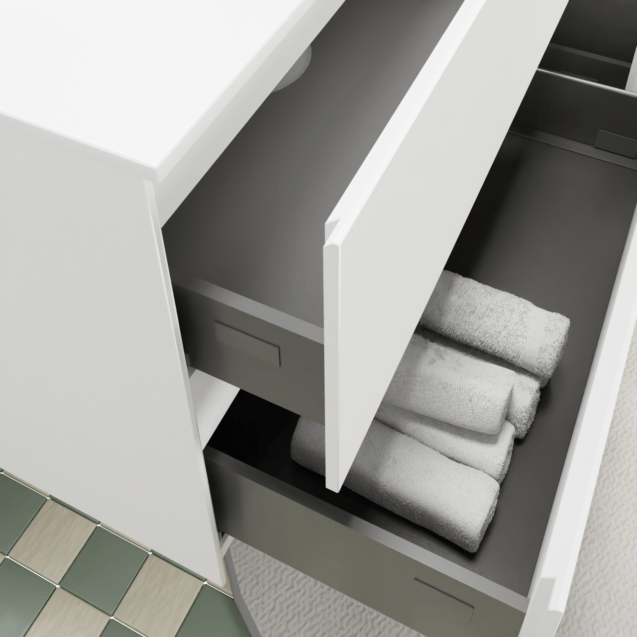 Storke Edge meuble salle de bains suspendu 140 x 52 cm blanc mat avec Mata plan vasque asymétrique à gauche en solid surface blanc mat