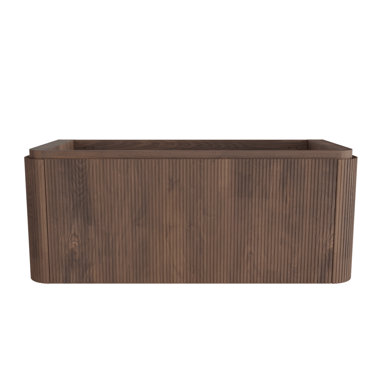 Balmani Moon meuble sous-vasque suspendu 130 x 55 cm noyer Américain 2 tiroirs Nervure sym. vert.