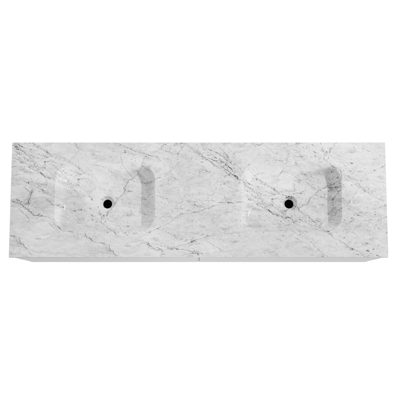 Balmani Mitra meuble salle de bains suspendu 180 x 55 cm blanc mat avec Tablo Arcato double vasque en marbre carrare