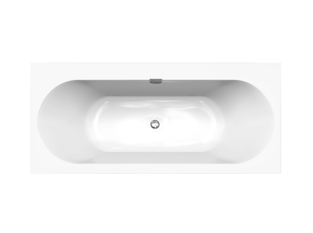 Villeroy & Boch Oberon 2.0 2-Personen-Einbaubadewanne: 170 x 75 cm, Quaryl, Weiß Glänzend