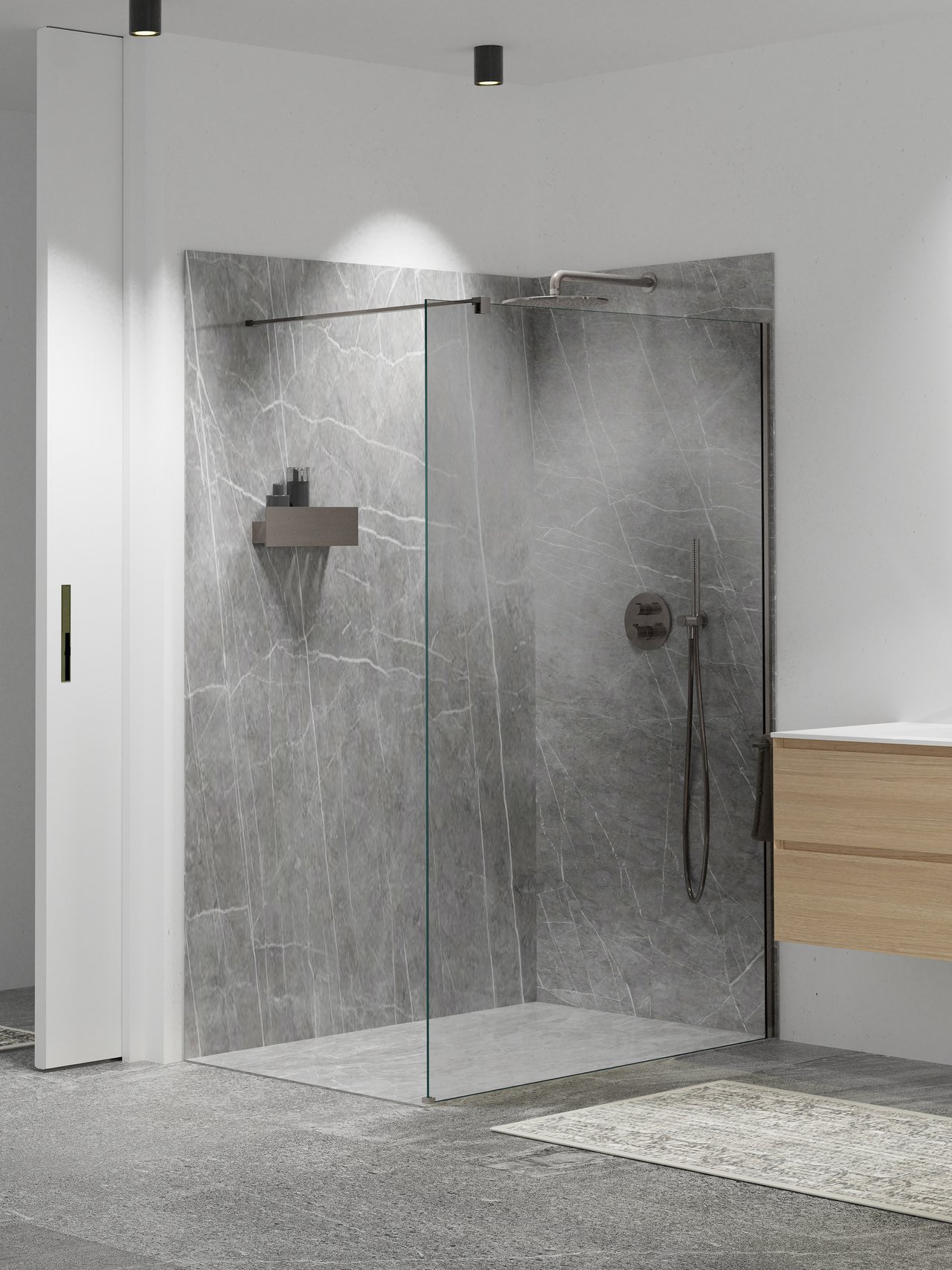 Balmani Studio douchewandpaneel 90 x 220 cm keramiek Zaha Stone