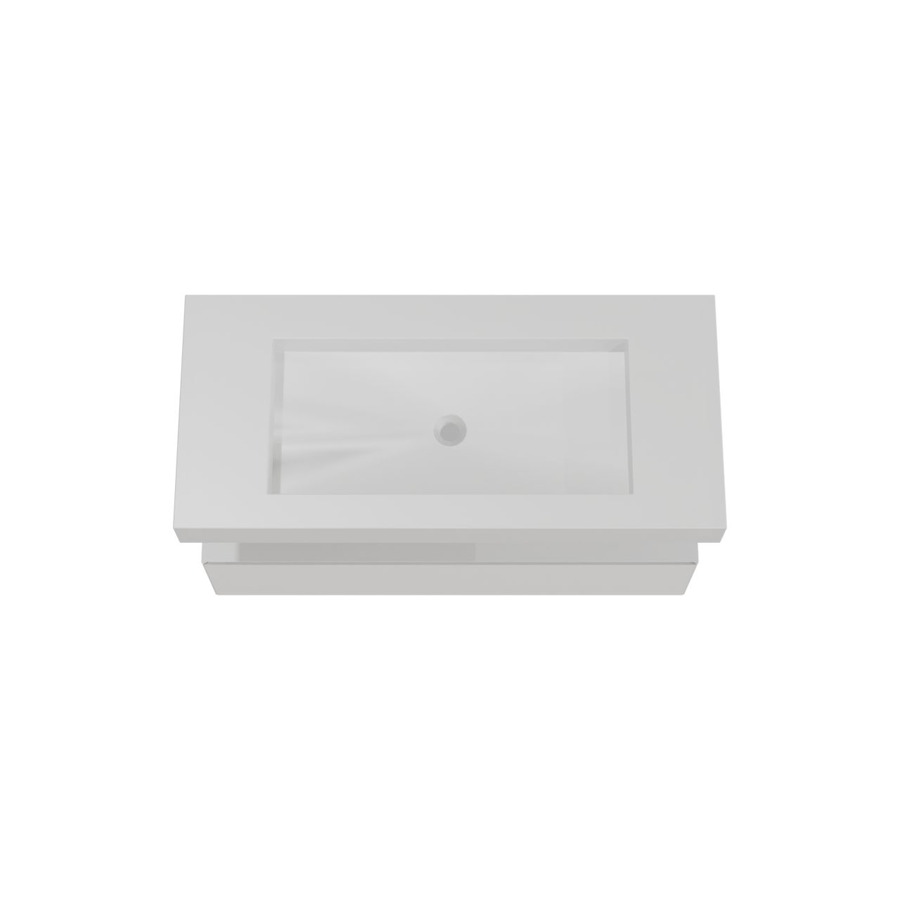 Balmani Mitra Elements hängendes Möbelstück Set: 120 x 55 cm, Weiß matt mit Modus Einzelwaschtisch für 2 Armaturenlöcher, Solid Surface Weiß matt