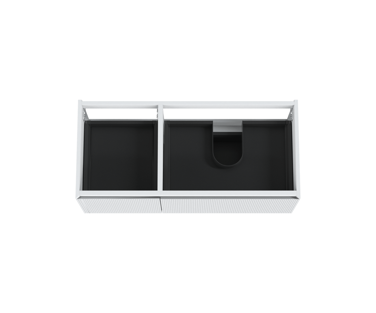 Balmani Fila meuble sous-lavabo suspendu 120 x 55 cm asymétrique droite blanc mat 4 tiroirs