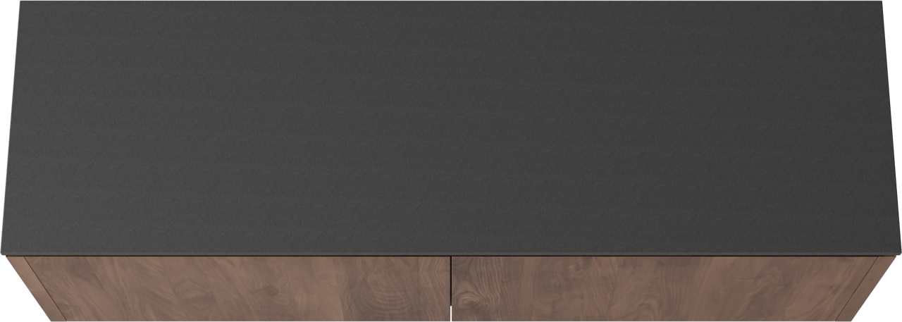 Balmani Eclips hängendes Möbelstück Set: 180 x 55 cm, Amerikanischer Nussbaum, mit Stretto Einzel- oder Doppel Waschtischplatte Granit poliert