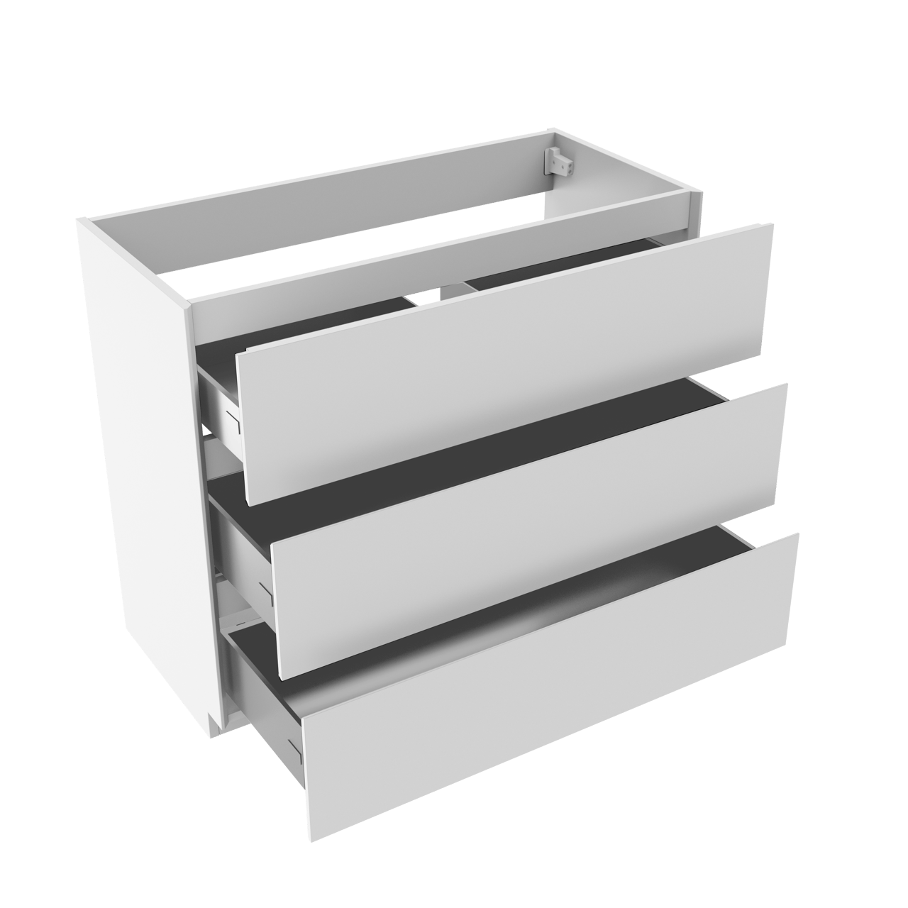 Storke Edge meuble sous-lavabo a poser 100 x 46 cm blanc brillant 3 tiroirs