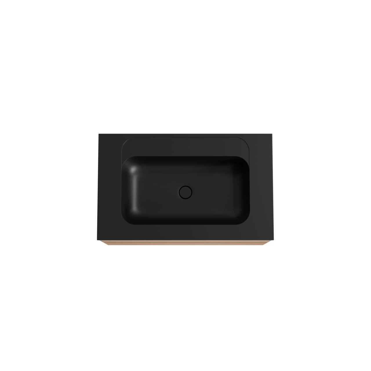 Balmani Mitra meuble salle de bains suspendu 90 x 55 cm teck avec Tablo Strada plan simple en marbre composite noir mat