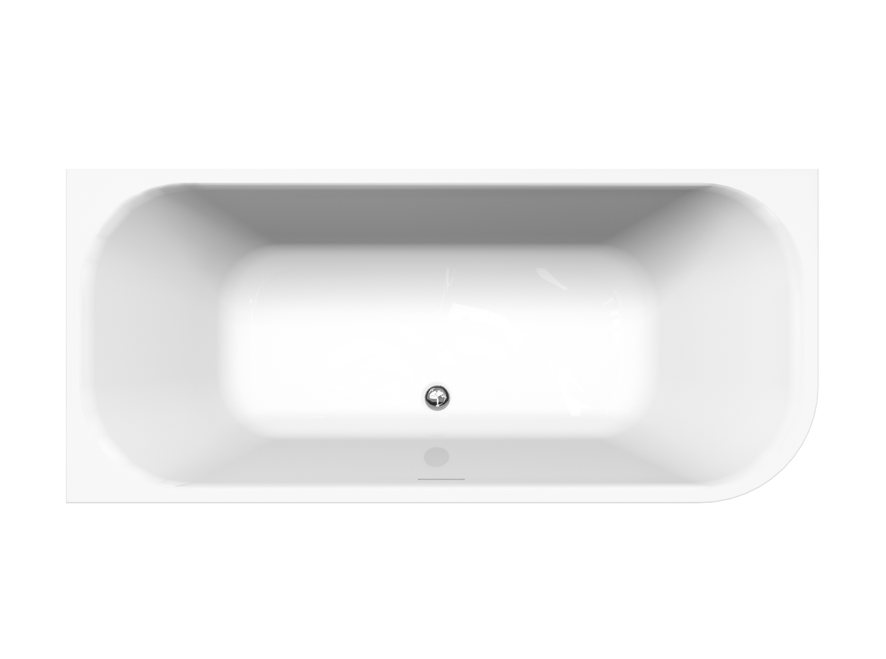 Luca Varess Mezzo 2-Personen-Eckbadewanne: links, 180 x 80 cm, Acryl, Weiß glänzend