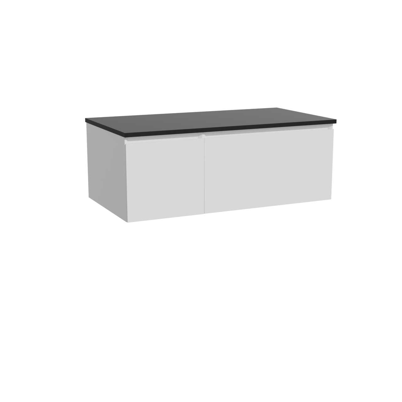 Storke Edge zwevend badkamermeubel 100 x 52 cm mat wit met Panton enkel tablet in gepoedercoate mdf mat zwart