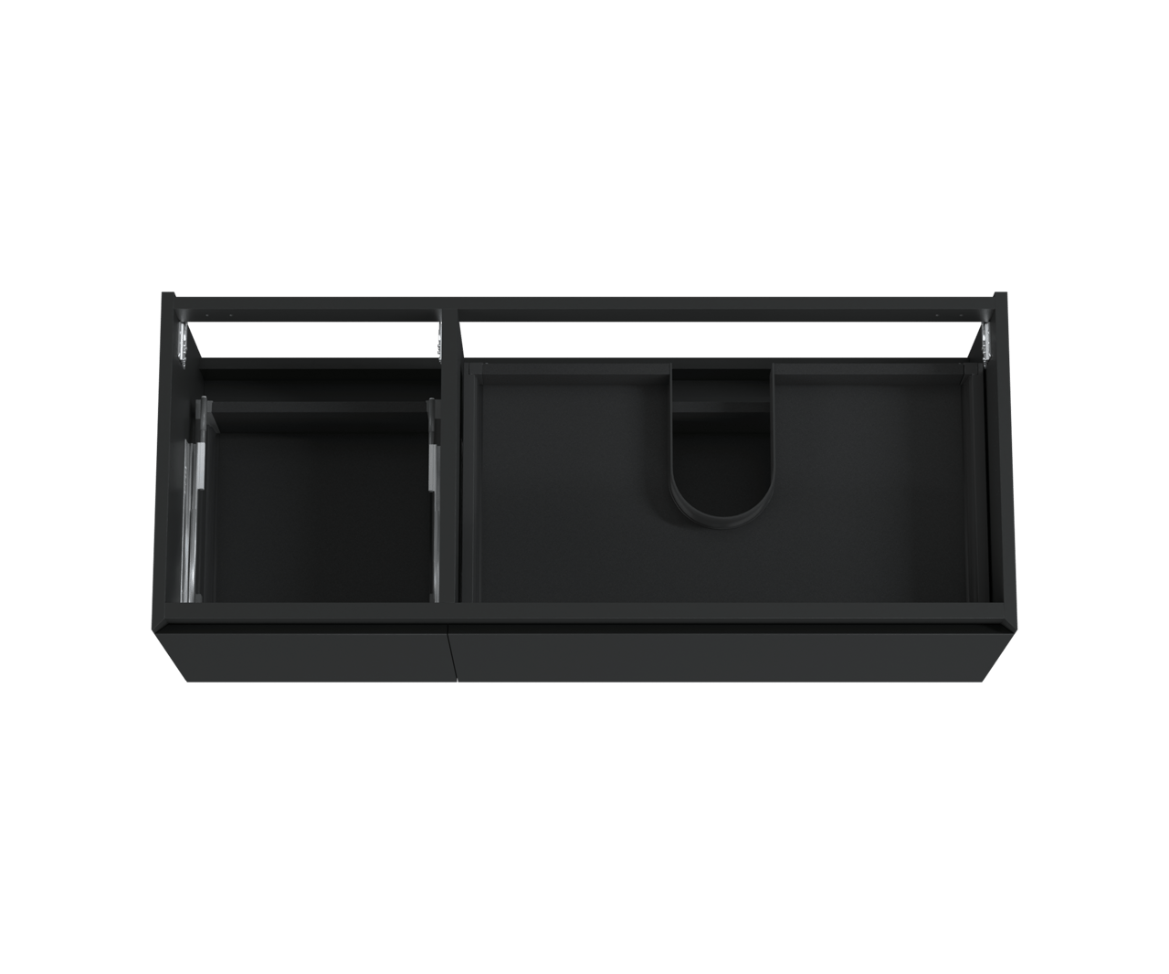 Balmani Idra meuble sous-lavabo suspendu 135 x 55 cm asymétrique droite noir mat 4 tiroirs