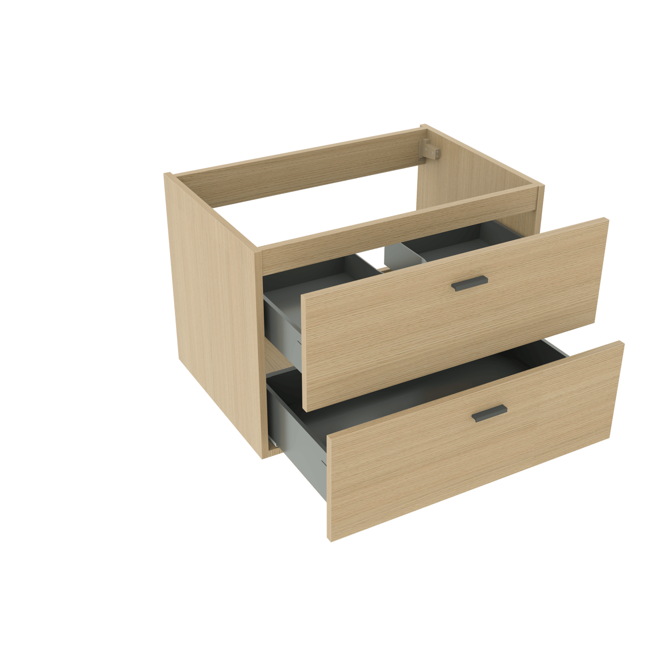 Artis natural oak basin cab. 2 drawers 85cm