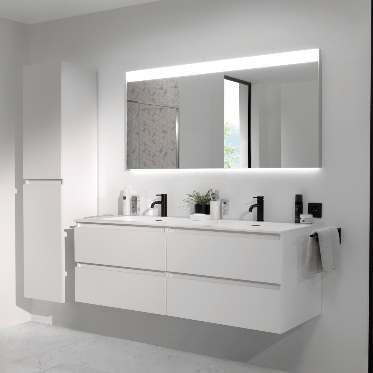 Storke Lucera Badspiegel mit Beleuchtung: Rechteckig, 150 x 70 cm