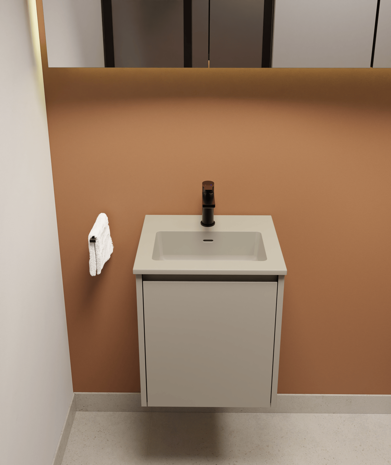 Storke Diva plan simple top solid soie grise matte 45 x 35 cm