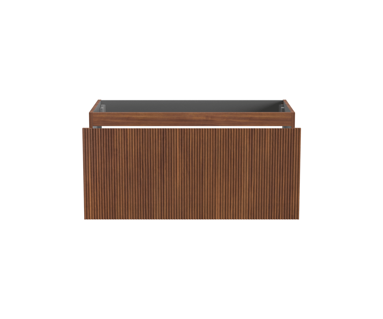 Storke Ribs hängender Waschbeckenunterschrank: 105 x 52 cm, Nussbaum, 2 Schubladen